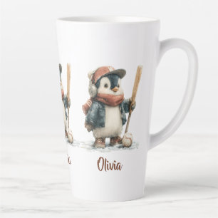 Personalisierter Winter-Pinguin-Softball-Junior Milchtasse