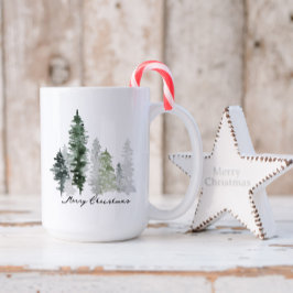 Personalisierter Winterbaum Frohe Weihnachten Kaffeetasse