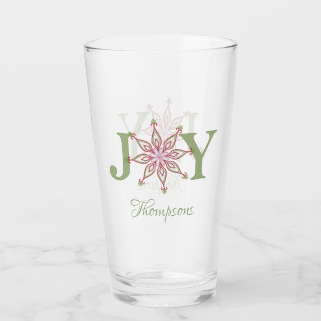 Personalisierter Winterurlaub Niedliche Weihnachte Glas (Vorderseite)