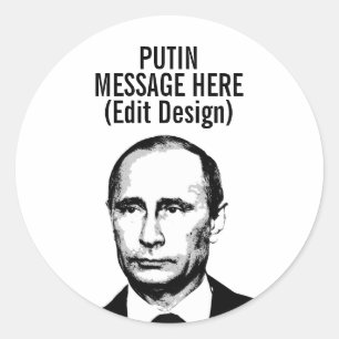 PERSONALISIERTER WLADIMIR PUTIN RUNDER AUFKLEBER
