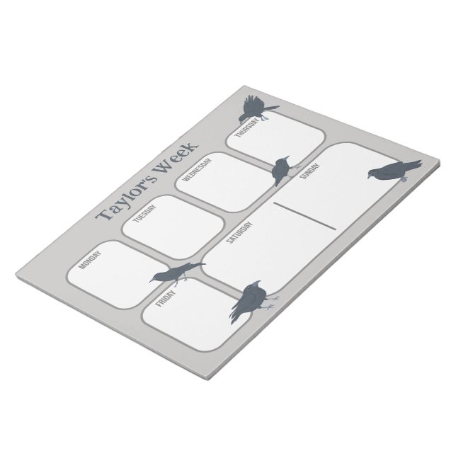 Personalisierter Wochenplaner Notizblock (angewinkelt)