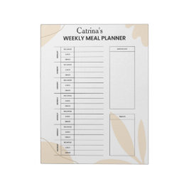 Personalisierter wöchentlicher Essensplaner Notizblock