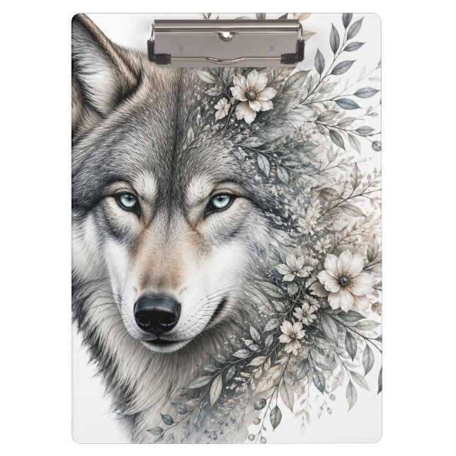 Personalisierter Wolf  Klemmbrett (Vorderseite)