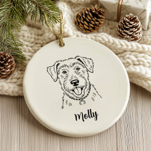Personalisierter Wolfshund-Hund-Weihnachten Keramik Ornament