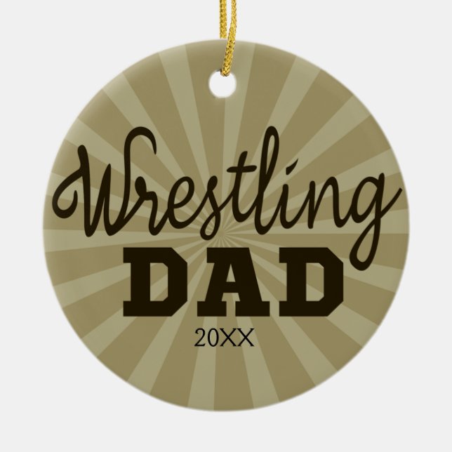 Personalisierter Wrestling Vater Weihnachtsfeier Keramik Ornament (Vorne)