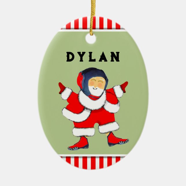 Personalisierter Wrestling Weihnachtskollektiv Keramik Ornament (Vorne)