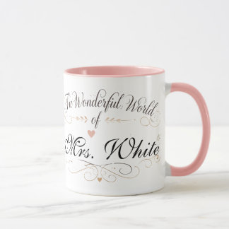 Personalisierter Wunderbarer Welt Lehrer Kaffeebec Tasse