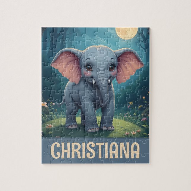Personalisierter wunderlicher Baby-Elefant (Vertikal)