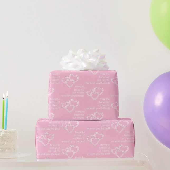 Personalisierter Wunsch Niedlich und Fun Pink Hear Geschenkpapier (Partygeschenke)
