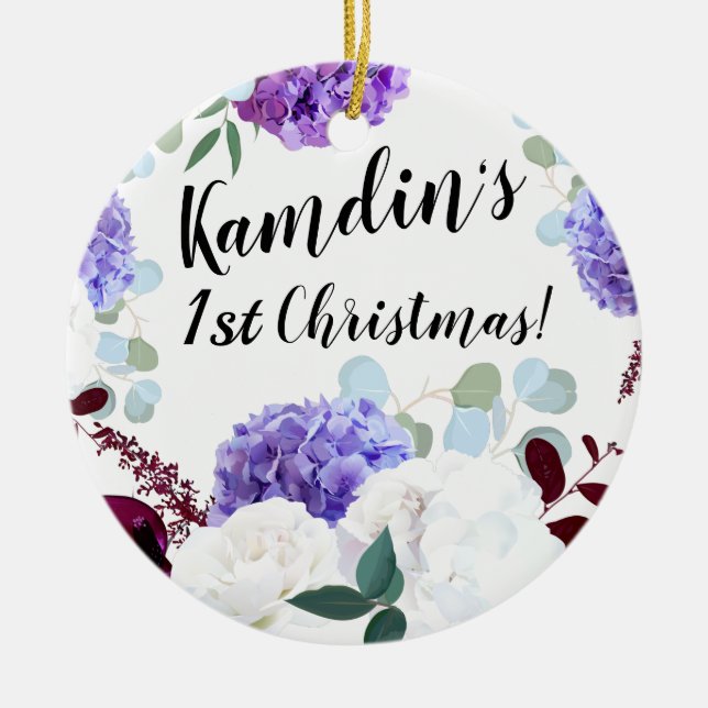 Personalisierter XMAS Ornament Lavendel Hibiskus (Vorne)
