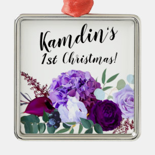 Personalisierter XMAS Ornament Lavendel Hibiskus Aus Metall