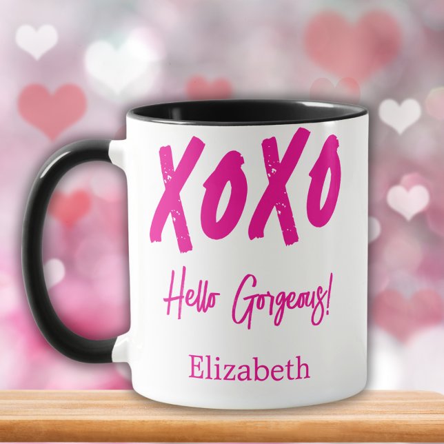 Personalisierter XOXO Hallo wunderbarer Valentinst Tasse (Von Creator hochgeladen)