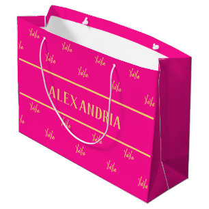 Personalisierter XOXO - Hot-Pink-Valentinstag Große Geschenktüte