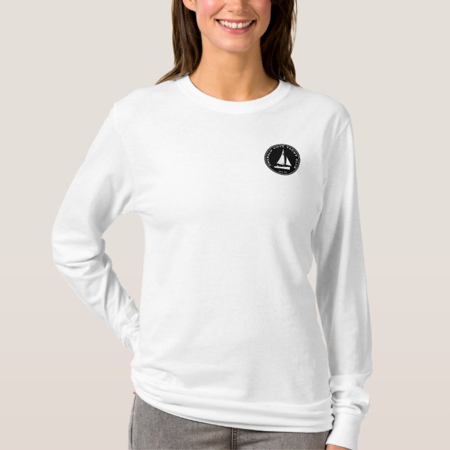 Personalisierter Yachtclub. Individuelles Segelboo T-Shirt (Vorderseite)
