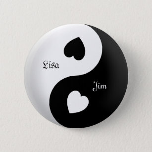Personalisierter Yin Yang Liebe-Knopf Button