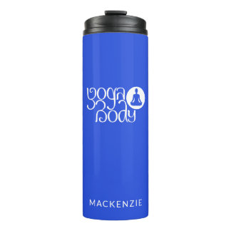 Personalisierter Yoga-Körper mit Yoga-Pose Grafik Thermosbecher
