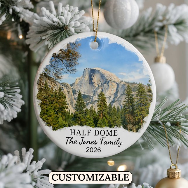 Personalisierter Yosemite Half Dome, Maßgeschneide Keramik Ornament (Von Creator hochgeladen)
