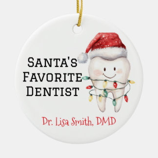 Personalisierter Zahnarzt des Weihnachtsmanns Keramik Ornament