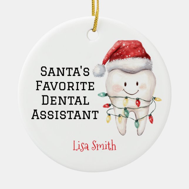Personalisierter Zahnarzt des Weihnachtsmeisters Keramik Ornament (Vorne)
