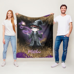 Personalisierter Zauberer Junge Son Birthday Gesch Fleecedecke