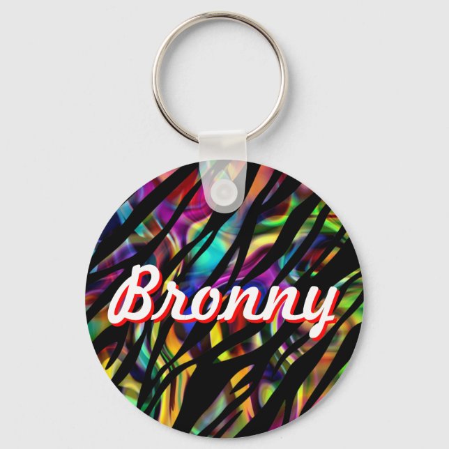 Personalisierter Zebra Design Schlüsselanhänger (Vorderseite)