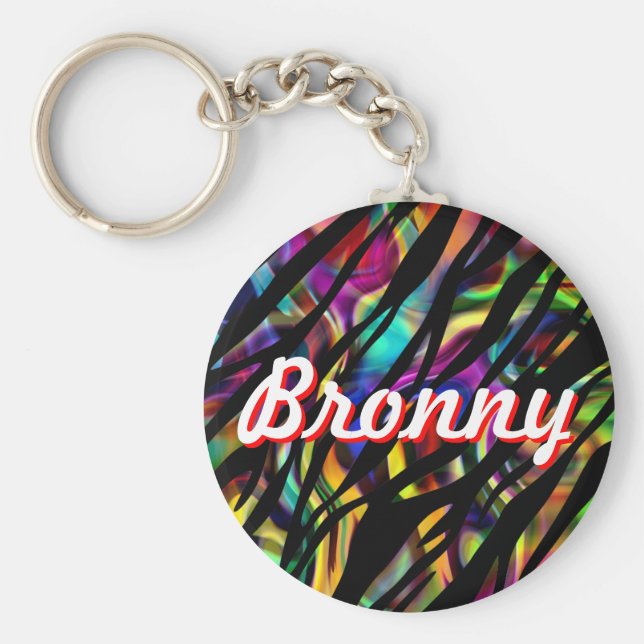 Personalisierter Zebra Design Schlüsselanhänger (Vorne)
