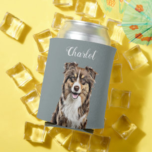Personalisierter, Zeichnend Collie Dog an der Gren Dosenkühler
