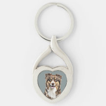 Personalisierter, Zeichnend Collie Dog an der Gren