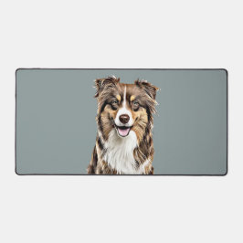 Personalisierter, Zeichnend Collie Dog an der Gren Schreibtischunterlage