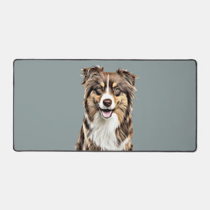 Personalisierter, Zeichnend Collie Dog an der Gren Schreibtischunterlage