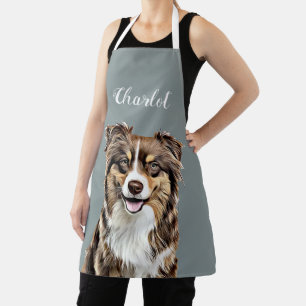 Personalisierter, Zeichnend Collie Dog an der Gren Schürze