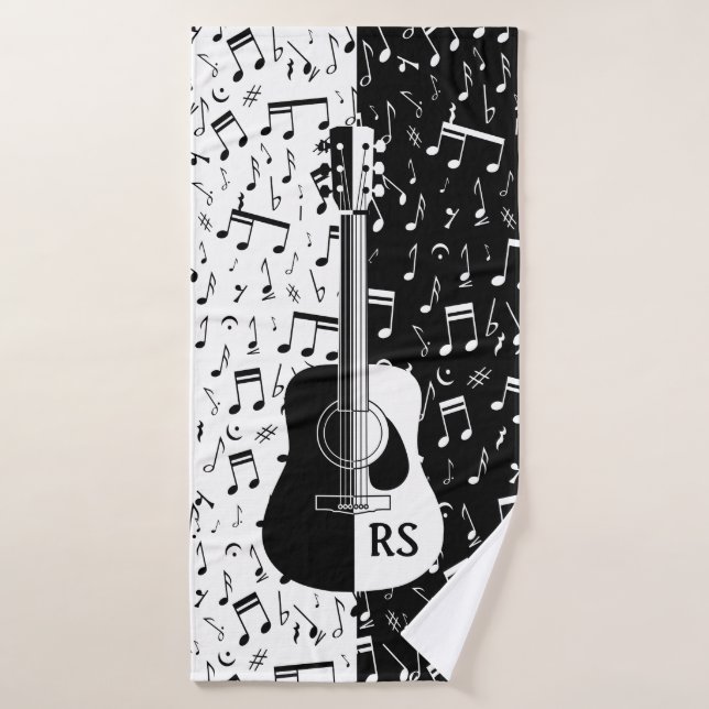Personalisierter zeitgenössischer Gitarrenentwurf Badhandtuch Set (Badehandtuch)