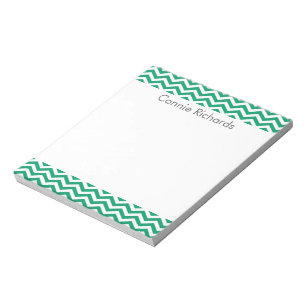 Personalisierter Zickzack Notepad - grün Notizblock