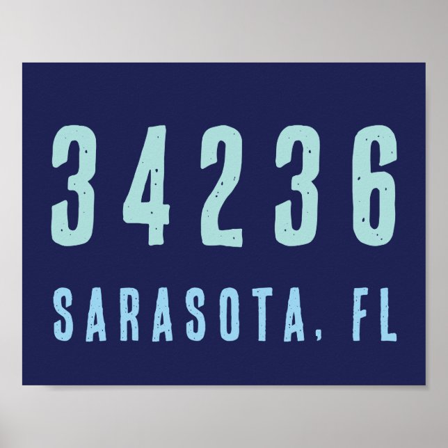 Personalisierter Zip-Code, Stadt, Staat | Navy Blu Poster (Vorne)