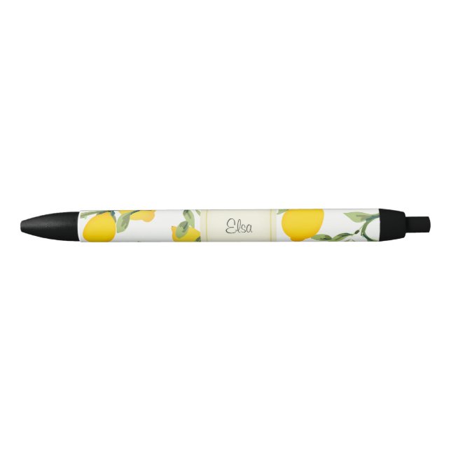 Personalisierter Zitronen-Druck-Stift Kugelschreiber (Vorderseite)