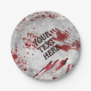 Personalisierter Zombie-Blut-Papier-Teller Pappteller