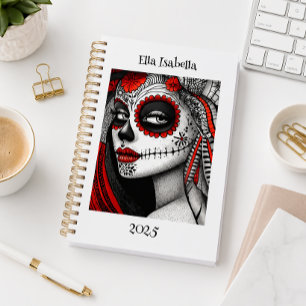 Personalisierter Zucker-Schädel La Catrina Planer