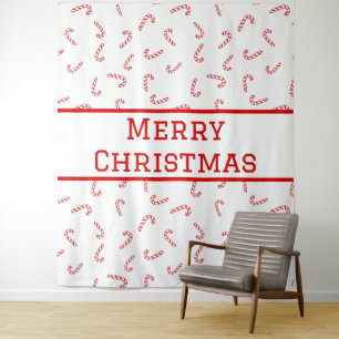 Personalisierter Zuckerstangen-Weihnachten Wandteppich