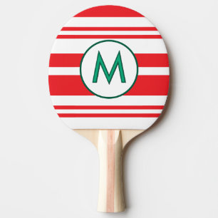 Personalisierter Zuckerstreifen-Monogramm Tischtennis Schläger