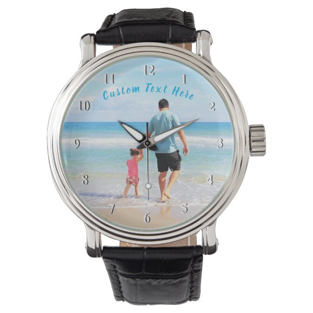 Personalisierter Zugriff auf Foto und benutzerdefi Armbanduhr (Vorderseite)