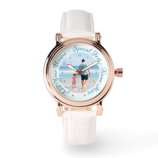 Personalisierter Zugriff auf Foto und benutzerdefi Armbanduhr (Vorderseite)