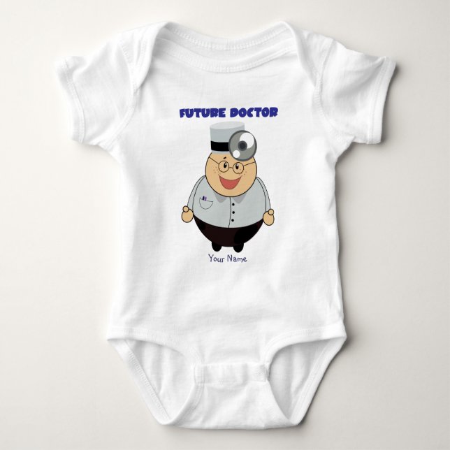 Personalisierter zukünftiger Doktor Shirt, Baby Strampler (Vorderseite)