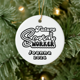Personalisierter zukünftiger Sozialarbeiter Keramik Ornament