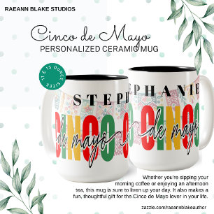 Personalisierter Zwei-Ton-Becher zum Cinco de Mayo Zweifarbige Tasse