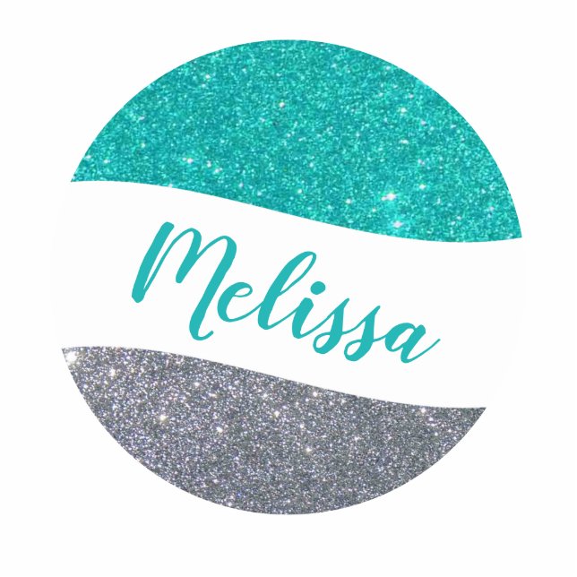 Personalisierter Zwei-Töne-Glitzer-Magnet Fotoskulptur Magnet (Vorne)