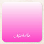Personalisierter zweifarbiger Farbverlauf ombre ho Rechteckiger Pappuntersetzer<br><div class="desc">Personalisierter zweifarbiger Farbverlauf ombre hot pink</div>