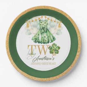 Personalisierter zweiter Geburtstag St. Patrick's  Pappteller
