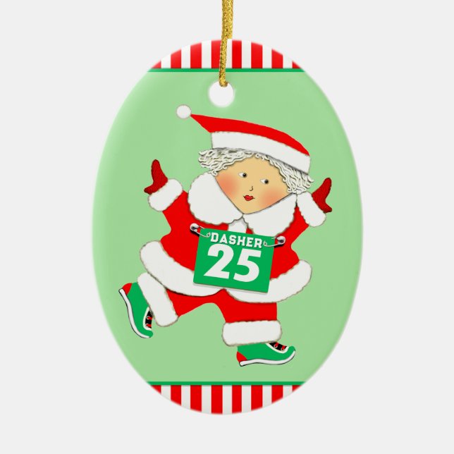 Personalisierter Zweitplatzierter Keramik Ornament (Vorne)