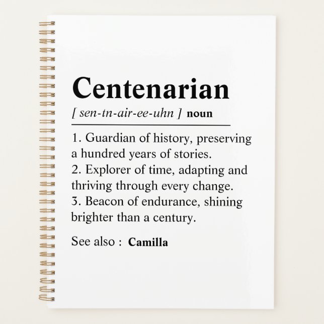 Personalisiertes 100. Geburtstagsjournal, individu Planer (Vorderseite)