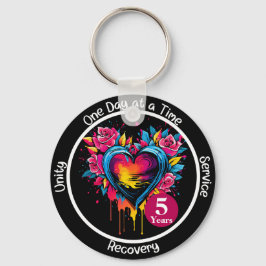 Personalisiertes 12-Stufen-Meilenstein-Herz Schlüsselanhänger